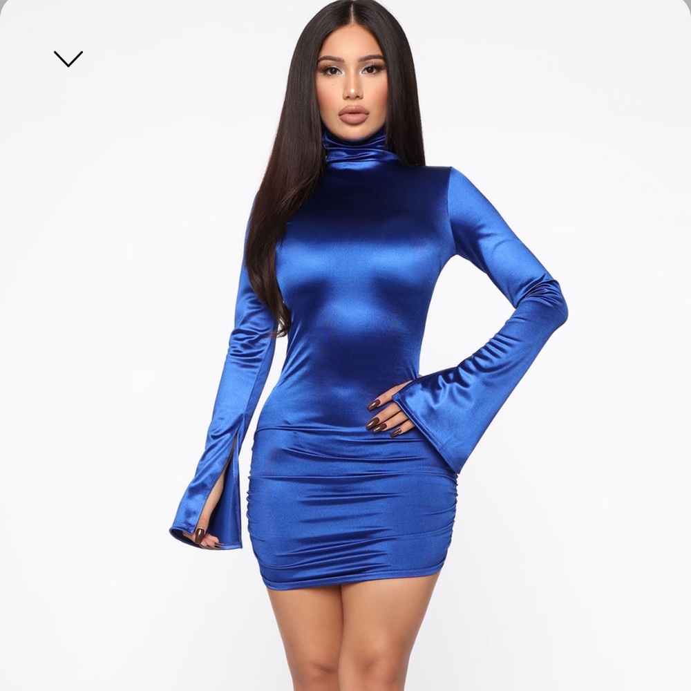 Gorgeous royal blue satin dress